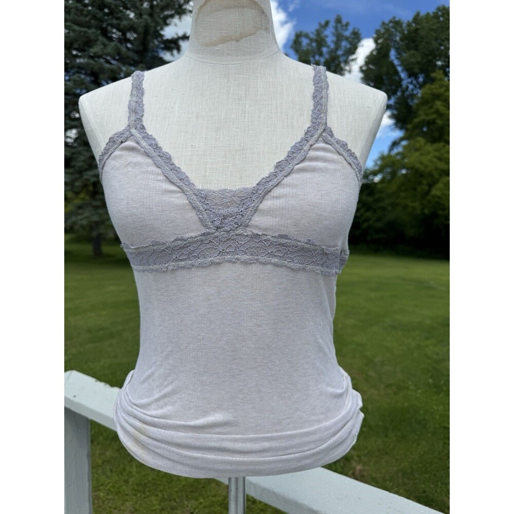 Y2K Abercrombie & Fitch Lace Camisole Layering Tanktop Coquette Gray Medium